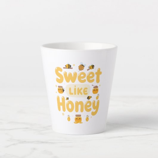 Funny "Sweet Like Honey" Bumblebee Latte Mok (Voorkant)