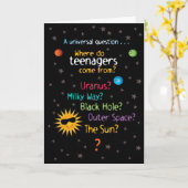 Funny/Sweet Space Tiener Birthday Kaart (Gele Bloem)