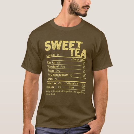 Funny Sweet Tea Nutrition Feit Thanksgiving T-shirt (Voorkant)