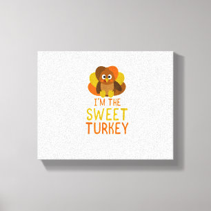 Funny Sweet Turkey Family Matching Thanksgiving Canvas Afdruk