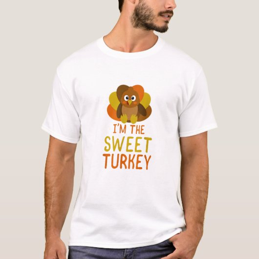 Funny Sweet Turkey Family Matching Thanksgiving T-shirt (Voorkant)