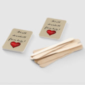 Funny Sweet Wedding Red Heart met Names and Year Handwaaier (Niet-gemonteerd)