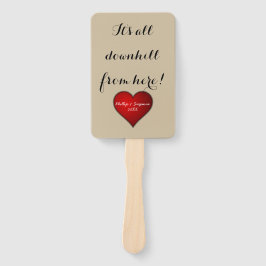 Funny Sweet Wedding Red Heart met Names and Year Handwaaier