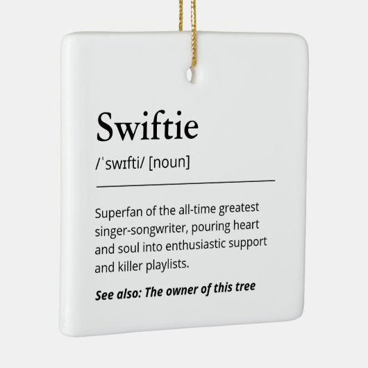 Funny Swiftie Definition Nordic Tree Holiday Keramisch Ornament (Rechts)