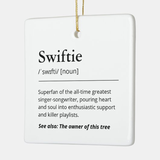 Funny Swiftie Definition Nordic Tree Holiday Keramisch Ornament (Links)