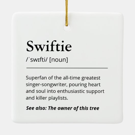 Funny Swiftie Definition Nordic Tree Holiday Keramisch Ornament (Achterkant)