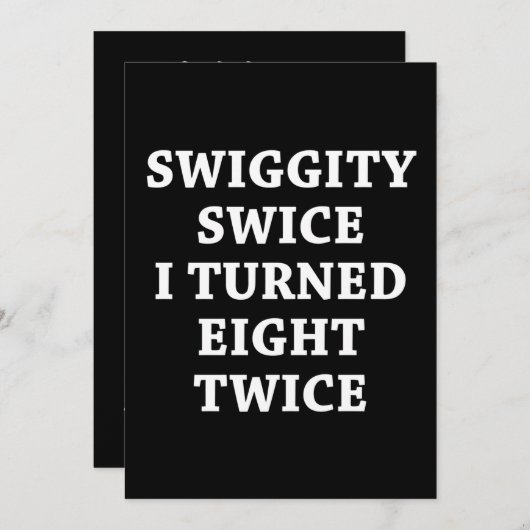 Funny Swiggity 16th Birthday Kaart (Voorkant / Achterkant)