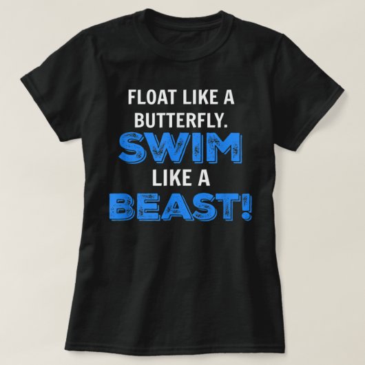 Funny Swim als een beestzwemmer T-shirt (Design voorkant)