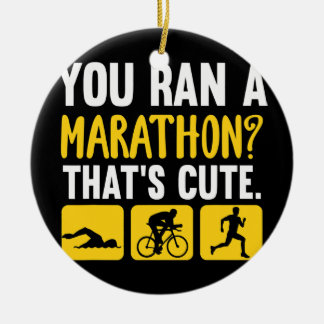 Funny Swim Bike run Triathlon Mannen Vrouwen Keramisch Ornament