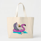 Funny Swim met einde vakantieweek bij haaien Grote Tote Bag (Voorkant)