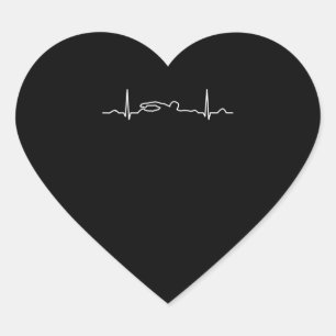 Funny Swimmer Heartbeat Apparel (Zwemende Mannen V Hart Sticker