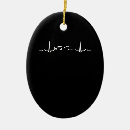 Funny Swimmer Heartbeat Apparel (Zwemende Mannen V Keramisch Ornament (Voorkant)
