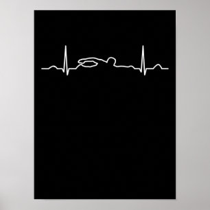 Funny Swimmer Heartbeat Apparel (Zwemende Mannen V Poster