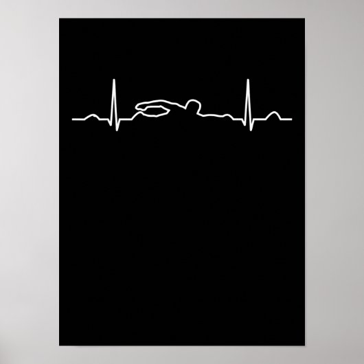 Funny Swimmer Heartbeat Apparel (Zwemende Mannen V Poster (Voorkant)