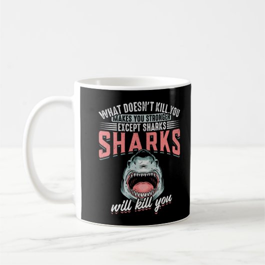 Funny Swimmer Humor Shark Joke Koffiemok (Links)