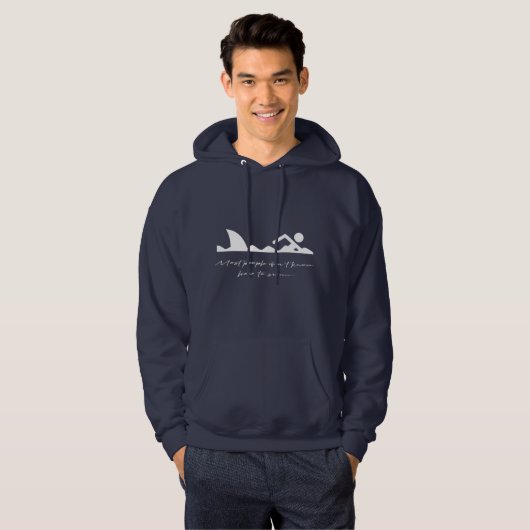 Funny Swimmer Swimming Shark Sarcasm Lover Gift Hoodie (Voorkant volledig)
