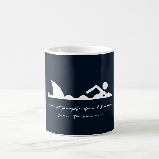 Funny Swimmer Swimming Shark Sarcasm Lover Gift Koffiemok (Center)