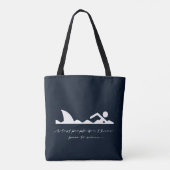 Funny Swimmer Swimming Shark Sarcasm Lover Gift Tote Bag (Achterkant)