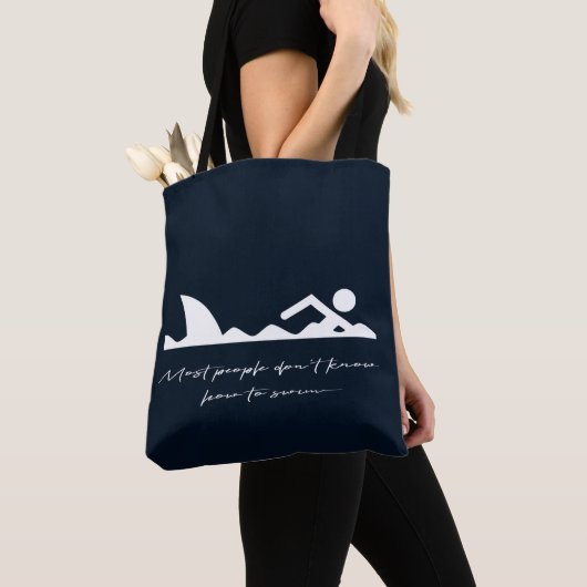 Funny Swimmer Swimming Shark Sarcasm Lover Gift Tote Bag (Dichtbij)