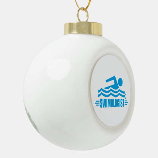 Funny Swimmer's Keramische Bal Ornament (Links)