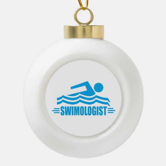 Funny Swimmer's Keramische Bal Ornament (Voorkant)