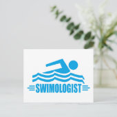 Funny Swimming Briefkaart (Staand voorkant)