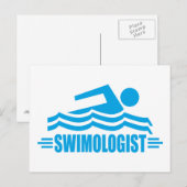 Funny Swimming Briefkaart (Voorkant / Achterkant)