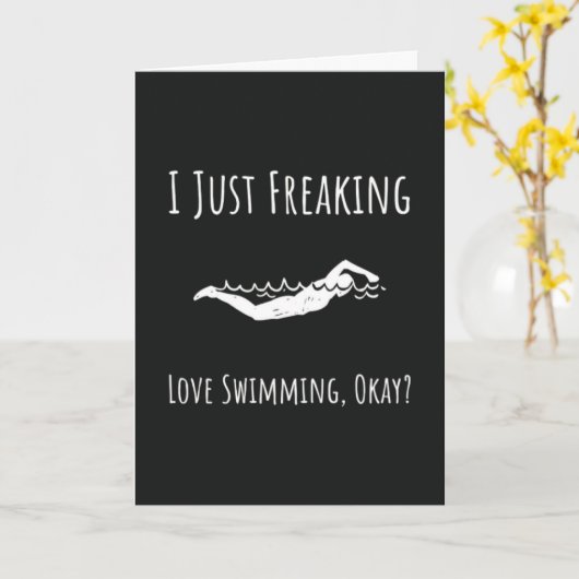 Funny Swimming Cards Swim Team Swimmer Sports  Kaart (Gele Bloem)