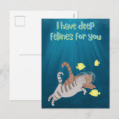 Funny Swimming Cats Ocean Valentijnsdag Feestdagenkaart (Voorkant / Achterkant)