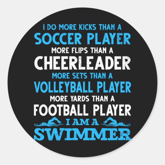 Funny Swimming Definition Swimmer Ronde Sticker (Voorkant)