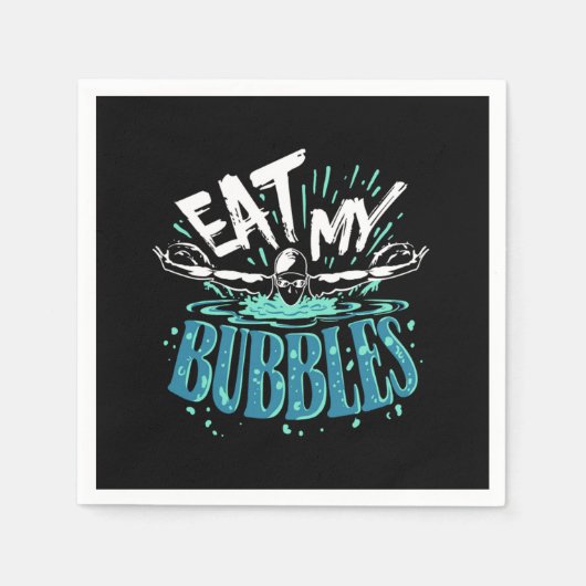 Funny Swimming Eat My Bubbles Swim Swimmer Servet (Voorkant)