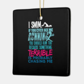 Funny Swimming Gift a Swimmer Keramisch Ornament (Links)