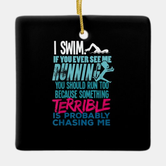 Funny Swimming Gift a Swimmer Keramisch Ornament (Voorkant)