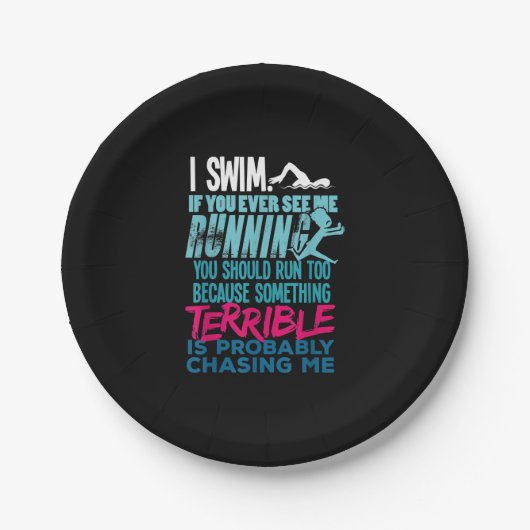 Funny Swimming Gift a Swimmer Papieren Bordje (Voorkant)