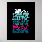 Funny Swimming Gift a Swimmer Poster (Voorkant)
