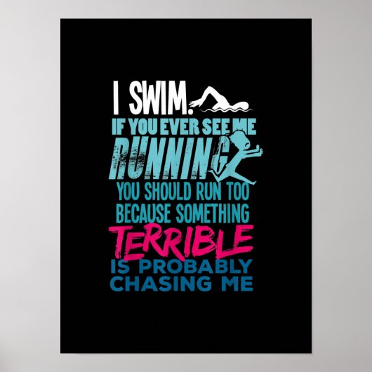Funny Swimming Gift a Swimmer Poster (Voorkant)