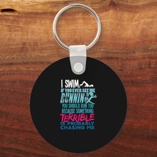 Funny Swimming Gift a Swimmer Sleutelhanger (Voorkant)