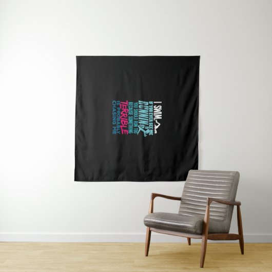 Funny Swimming Gift a Swimmer Wandkleed (In Situ (horizontaal))