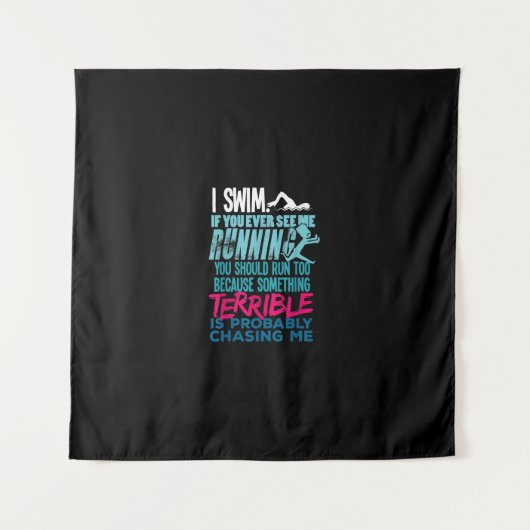 Funny Swimming Gift a Swimmer Wandkleed (Voorkant)