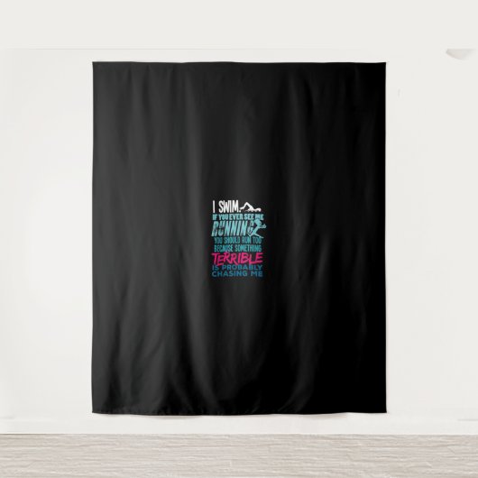 Funny Swimming Gift a Swimmer Wandkleed (Voorkant)