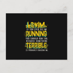 Funny Swimming Gift for Swimmer Aankondigingskaart