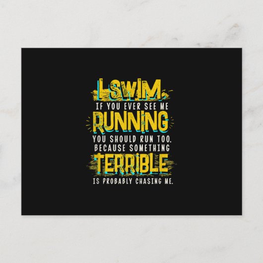 Funny Swimming Gift for Swimmer Aankondigingskaart (Voorkant)