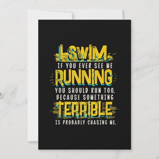 Funny Swimming Gift for Swimmer Feestdagenkaart (Voorkant)