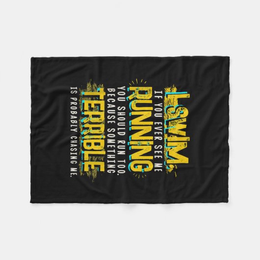 Funny Swimming Gift for Swimmer Fleece Deken (Voorkant (Horizontaal))