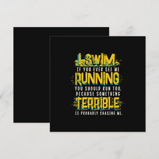 Funny Swimming Gift for Swimmer Kaart (Voorkant / Achterkant)