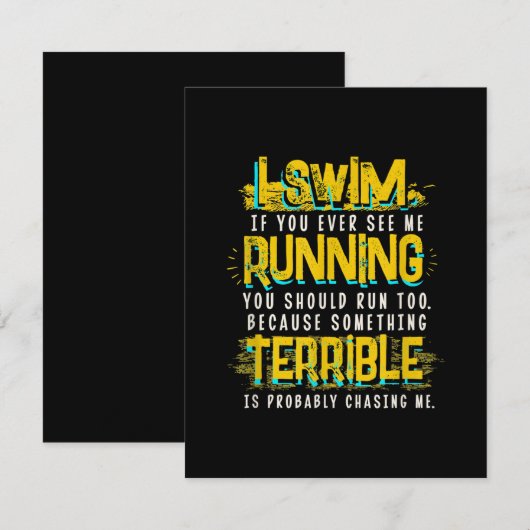 Funny Swimming Gift for Swimmer Kaart (Voorkant / Achterkant)