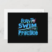 Funny Swimming Gift Swimming Design Aankondigingskaart (Voorkant / Achterkant)