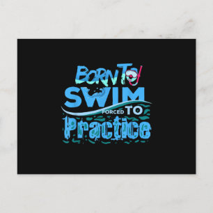 Funny Swimming Gift Swimming Design Aankondigingskaart