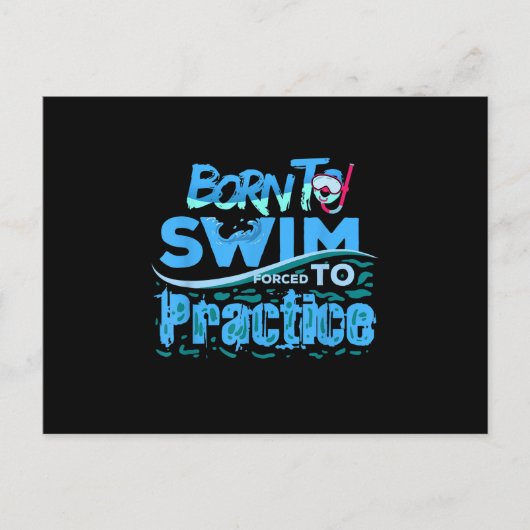 Funny Swimming Gift Swimming Design Aankondigingskaart (Voorkant)