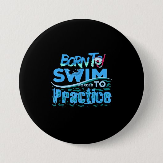 Funny Swimming Gift Swimming Design Ronde Button 7,6 Cm (Voorkant)